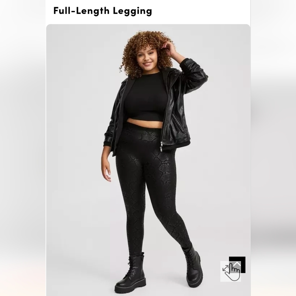 New Torrid Full Length Premium Legging Rainbow Snake Print Black Size 4x